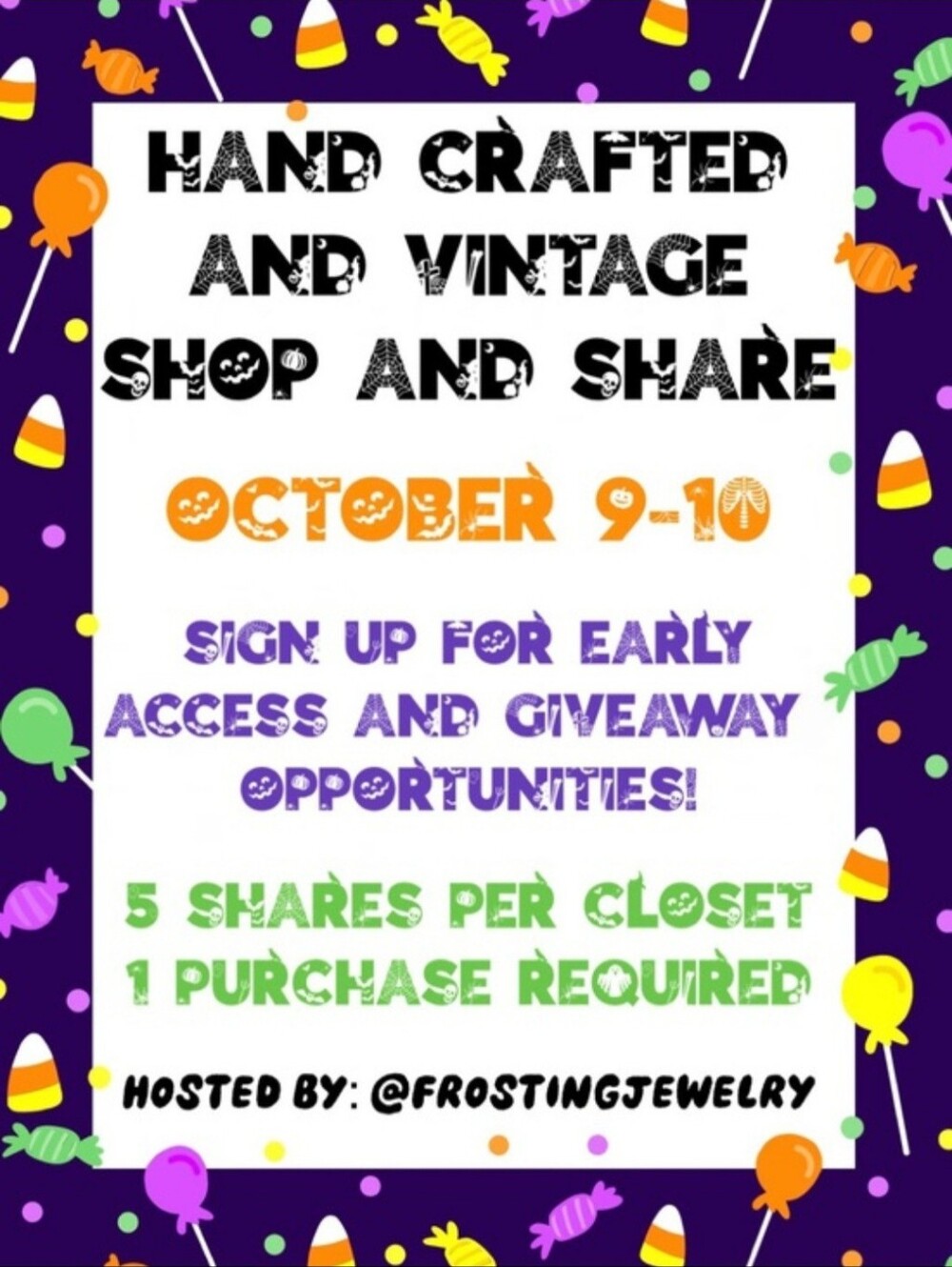 Hand Crafted And VINTAGE Shop & Share Hosted By @frostingjewelry